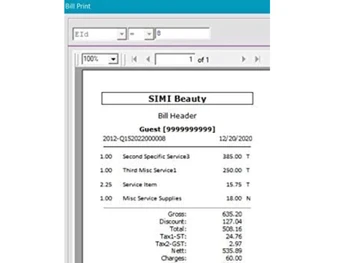 NSRV Service Billing Software invoice