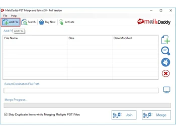 MailsDaddy PST Merge and Join Tool add files