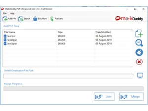 MailsDaddy PST Merge and Join Tool files