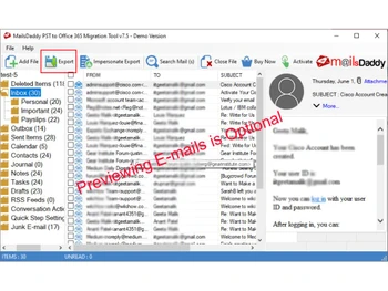 MailsDaddy PST to Office 365 Migration Tool export