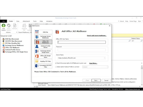 MailsDaddy PST to Office 365 Migration Tool mailboxes