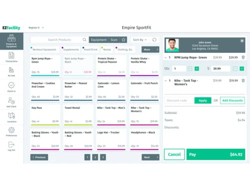 ezfacility ports facility management software point of sale