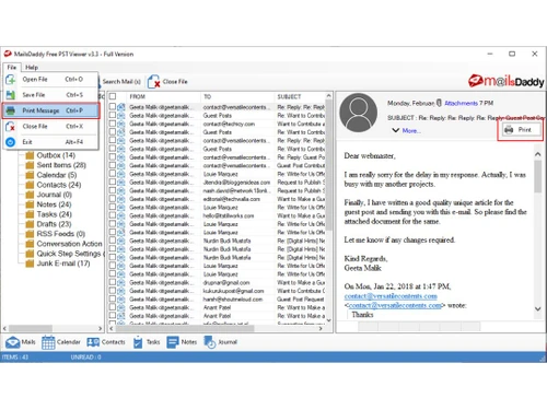 MailsDaddy PST Attachment Extractor print