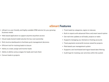 eSmart CRM features