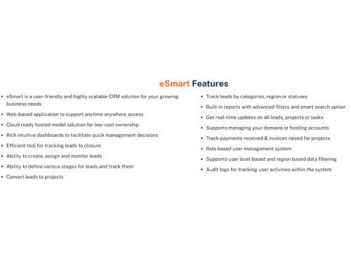 eSmart CRM features