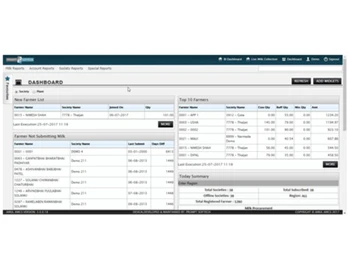 prompt milk collection system dashboard