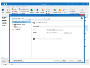backup4all destination