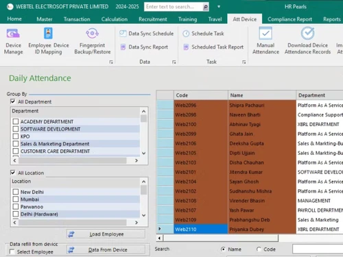 webtel hr pearls-attendance