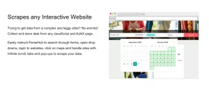 parsehub interactive website