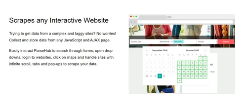 parsehub interactive website