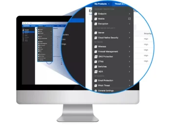 sophos central endpoint advanced-menu