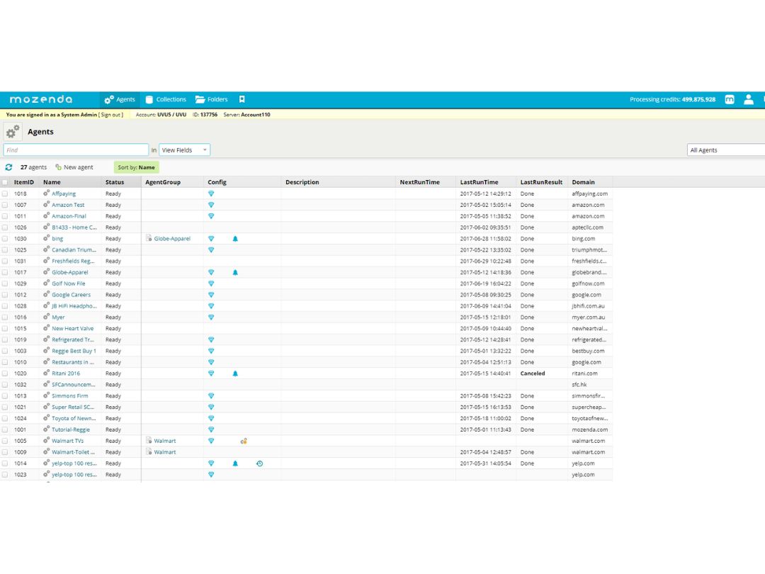 mozenda scalable web data etracting agent