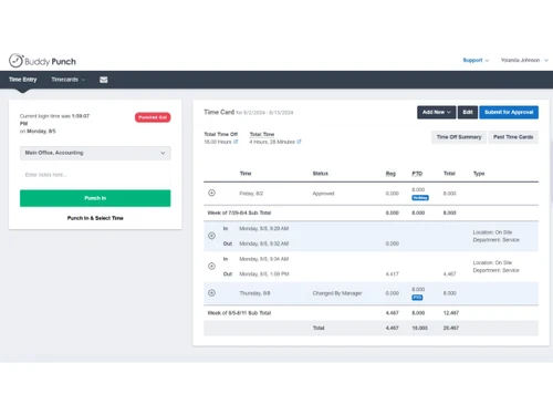 buddy punch-timecard