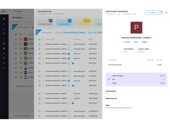 EasyCloudBooks transaction