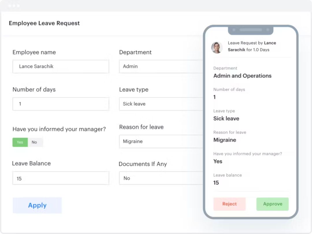 kissflow procurement cloud leave