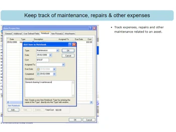 Liberty Home Inventory Software Maintenance & repairs
