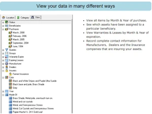 Liberty Home Inventory Software View data