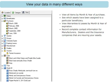 Liberty Home Inventory Software View data