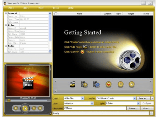 3HeroSoft Video Converter dashboard