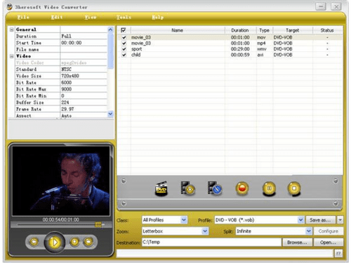 3HeroSoft Video Converter different formats