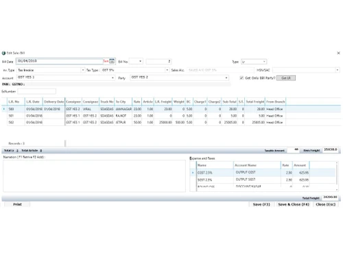 epic transport management software-invoice