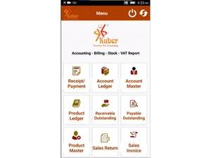 kuber accounting software menu
