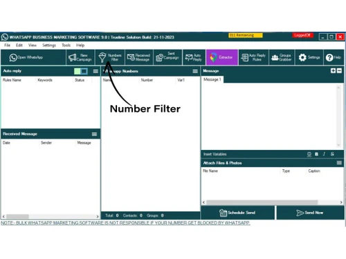 trueline whatsapp marketing filter