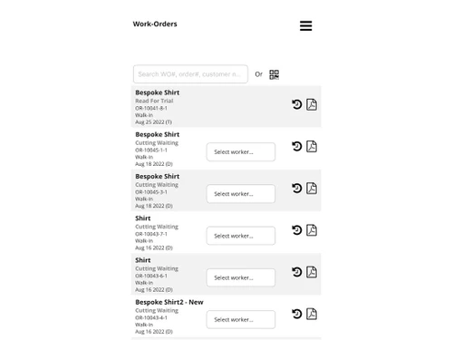 easytailorapp work order