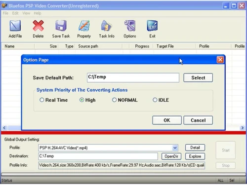 bluefox video converter path