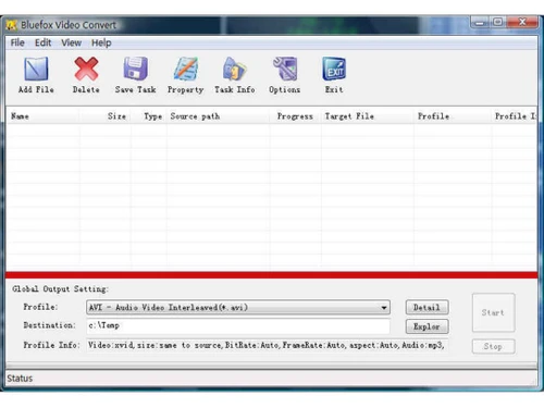 bluefox video converter status