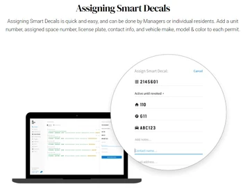 parking boss assigning smart decals
