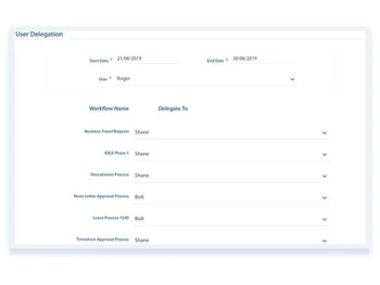 cflow vacations and delegation