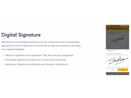 Vasoolbook Digital signature