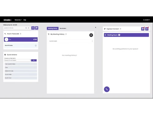 vivavdox telemedicine software-meeting history