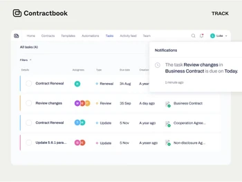 contractbook tasks