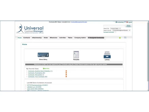 universal contract manager home