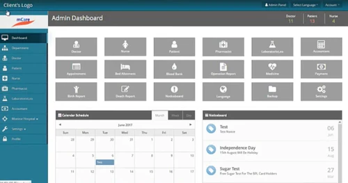 mCare dashboard