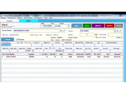 jackpot jewellery software items