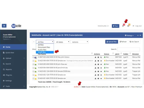 Bytescribe Webshuttle files