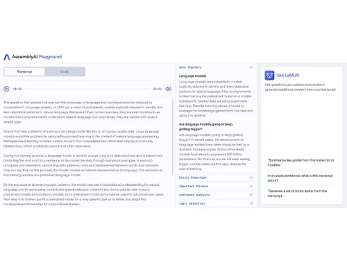 assemblyai transcript