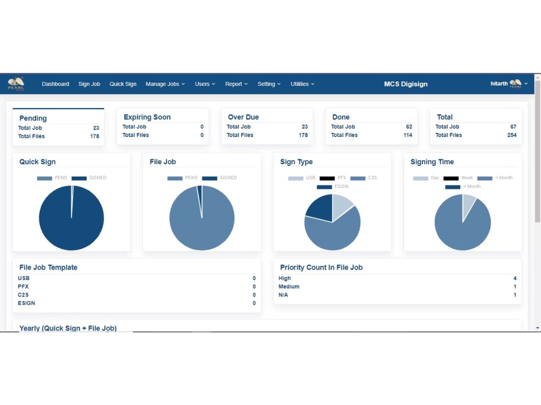 pearl esign dashboard