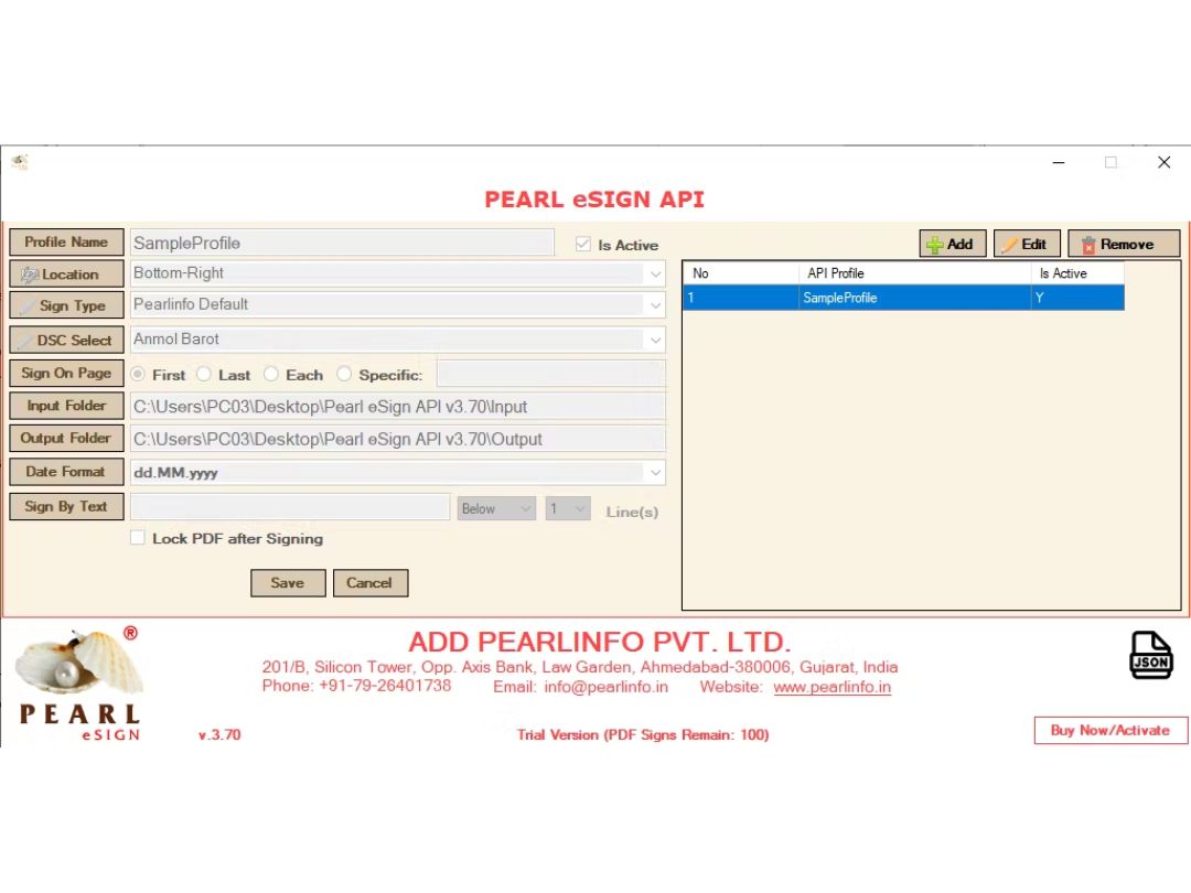 pearl esign profile