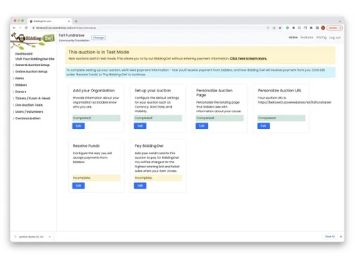 biddingowl fundraiser