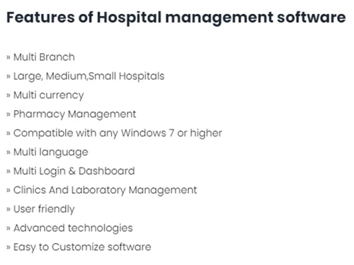 wincent hospital management software features