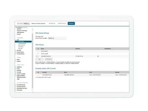 SonicWall NSv Series vpn