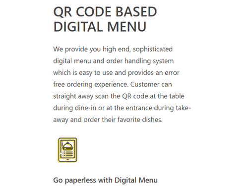 Bizmax digital menu