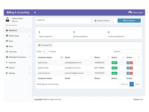 zivaan billing and accounting