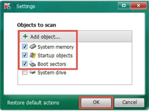 kaspersky virus removal tool object