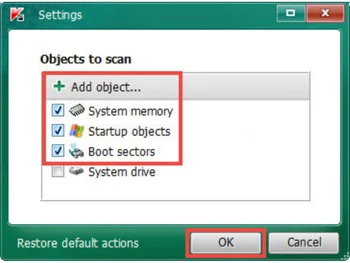 kaspersky virus removal tool object