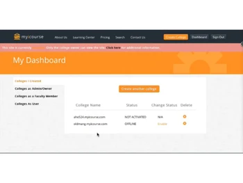 myicourse dashboard